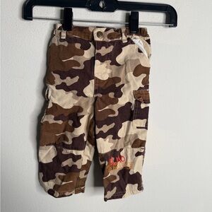 ELMO vintage‎ Camo Cargo Pants Toddler Brown Beige Military Style